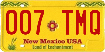 NM license plate 007TMQ
