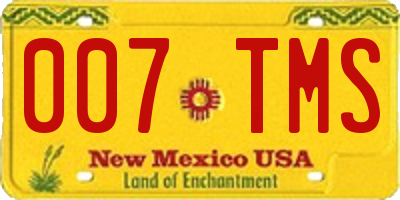 NM license plate 007TMS