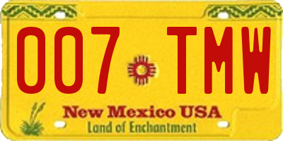 NM license plate 007TMW