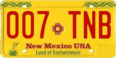 NM license plate 007TNB