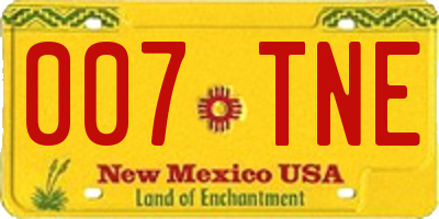 NM license plate 007TNE