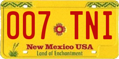 NM license plate 007TNI