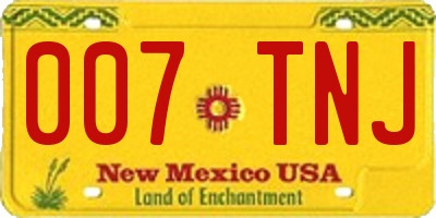 NM license plate 007TNJ