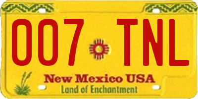 NM license plate 007TNL