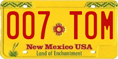 NM license plate 007TOM