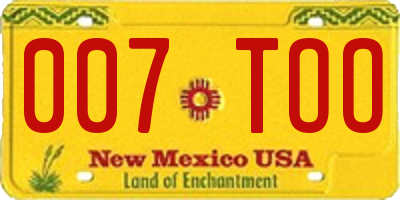 NM license plate 007TOO