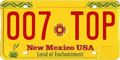 NM license plate 007TOP