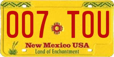 NM license plate 007TOU