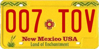 NM license plate 007TOV