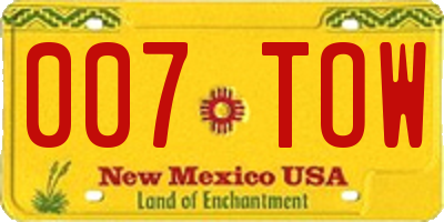 NM license plate 007TOW