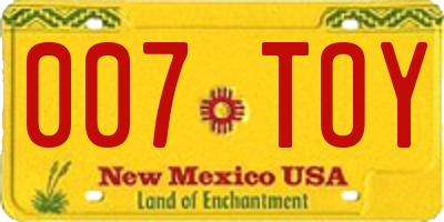 NM license plate 007TOY