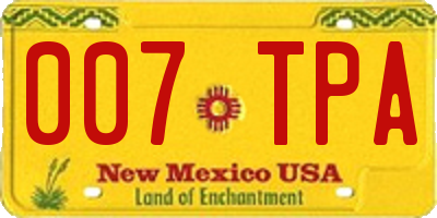 NM license plate 007TPA