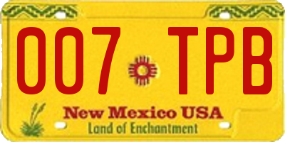 NM license plate 007TPB