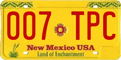 NM license plate 007TPC
