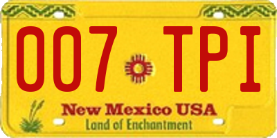 NM license plate 007TPI