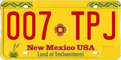 NM license plate 007TPJ