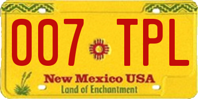 NM license plate 007TPL