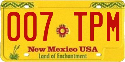 NM license plate 007TPM