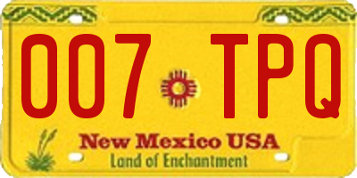 NM license plate 007TPQ