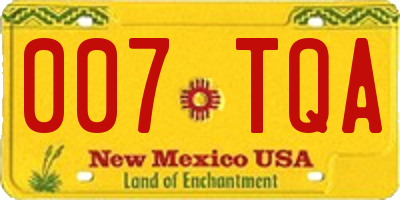 NM license plate 007TQA