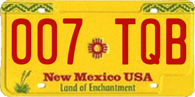 NM license plate 007TQB
