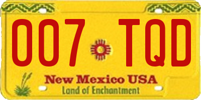 NM license plate 007TQD