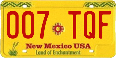 NM license plate 007TQF