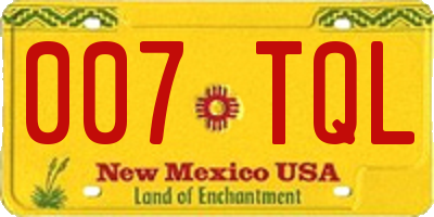 NM license plate 007TQL