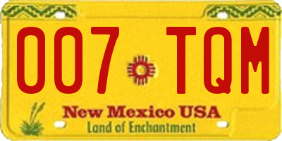 NM license plate 007TQM
