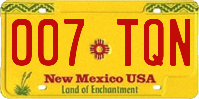 NM license plate 007TQN