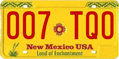 NM license plate 007TQO