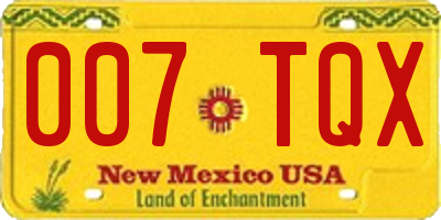 NM license plate 007TQX