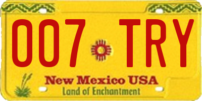 NM license plate 007TRY