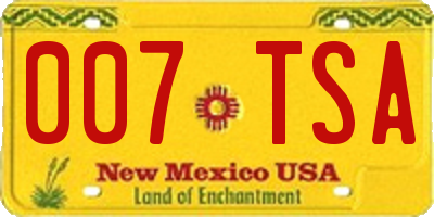 NM license plate 007TSA
