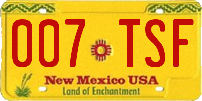 NM license plate 007TSF