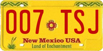 NM license plate 007TSJ