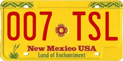 NM license plate 007TSL