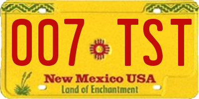 NM license plate 007TST