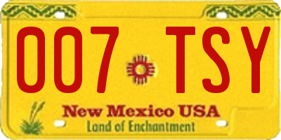 NM license plate 007TSY