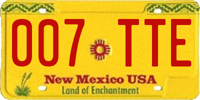 NM license plate 007TTE