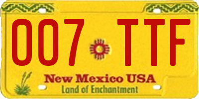 NM license plate 007TTF