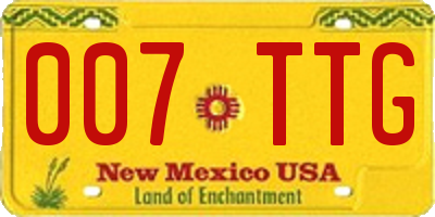 NM license plate 007TTG