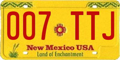 NM license plate 007TTJ