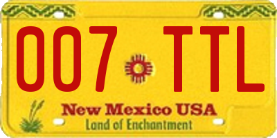 NM license plate 007TTL