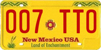 NM license plate 007TTO