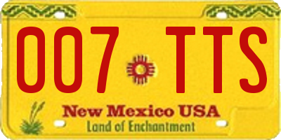 NM license plate 007TTS