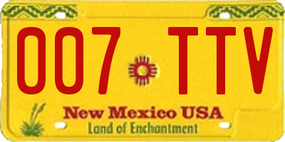 NM license plate 007TTV