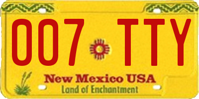 NM license plate 007TTY