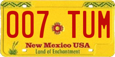 NM license plate 007TUM