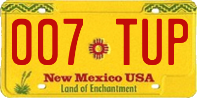 NM license plate 007TUP